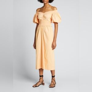A.L.C. Adena‎ Linen Midi Dress Women's 10 Summer Feminine Romantic Luxury Pastel